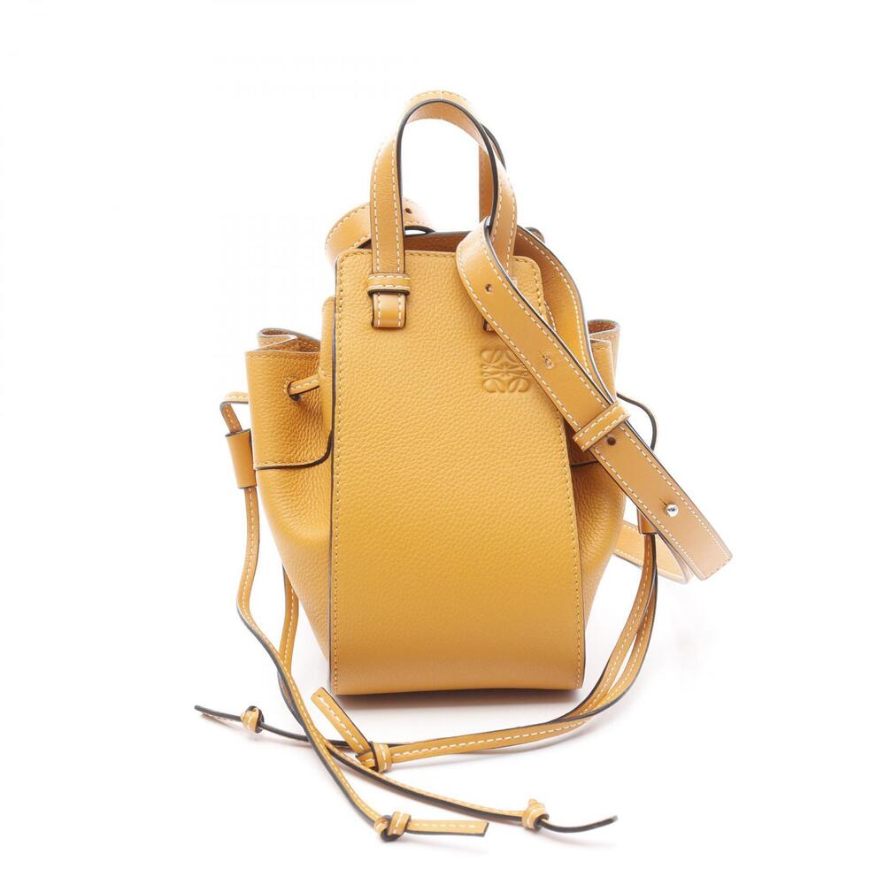 LOEWE Hammock Drawstring Bag Handbag Leather Yellow